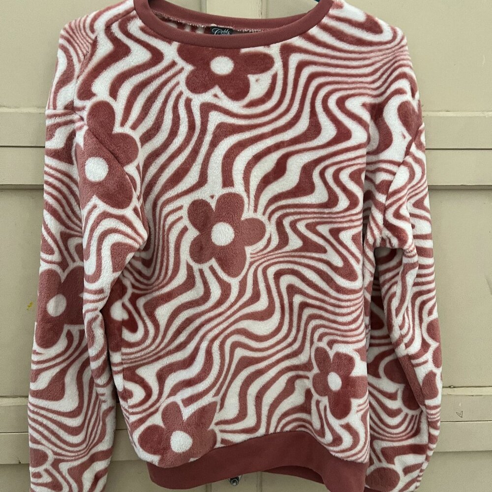 Pink and white flower sweater